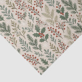Chic Botanical Holly Berry Floral Pattern 薄葉紙 (詳細)