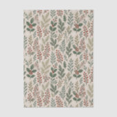 Chic Botanical Holly Berry Floral Pattern 薄葉紙 (正面)