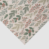 Chic Botanical Holly Berry Floral Pattern 薄葉紙 (詳細)