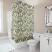 Chic Botanical Shower Curtain Sage Green Accent シャワーカーテン (インサイチュ)