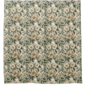Chic Botanical Shower Curtain Sage Green Accent シャワーカーテン (正面)