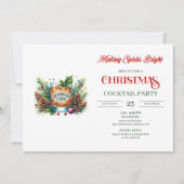 Chic bourbon printable holiday cocktails party 招待状 (正面)