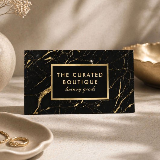 Chic Boutique Gold Marble Luxury 名刺