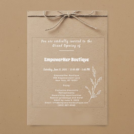Chic Boutique Grand Opening Invitation | Stylish