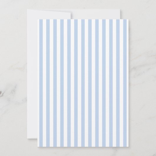 Chic Bridal Shower Modern Script Blue Stripes 招待状 (裏面)