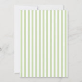 Chic Bridal Shower Modern Script Green Stripes 招待状 (裏面)