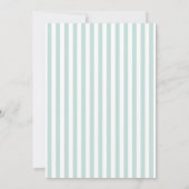 Chic Bridal Shower Modern Script Teal Stripes 招待状 (裏面)