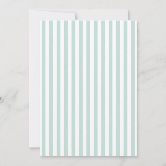 Chic Bridal Shower Modern Script Teal Stripes 招待状 (裏面)