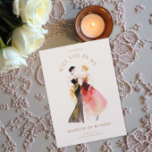 Chic Bridesmaid Proposal Card Two Ladies Toast