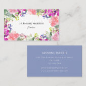 Chic Bright Watercolorフローラ名刺 名刺 (正面/裏面)