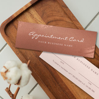 Chic Bronze Mini Business Modern Appointment Card スキニー名刺