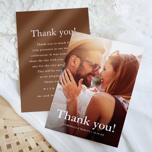 Chic Brownの写真結婚感謝メッセージ サンキューカード