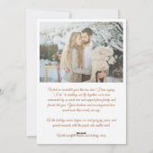 Chic Brown Calligraphy Married Little Christmas シーズンカード (裏面)