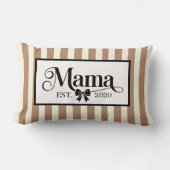 Chic Brown Striped Custom Mama Keepsake ランバークッション (正面)