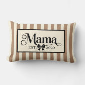 Chic Brown Striped Custom Mama Keepsake ランバークッション (正面)