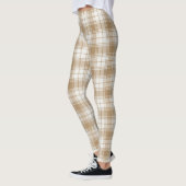 Chic Brown Tartan Leggings, Gift for her レギンス (左)