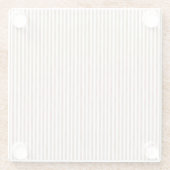 Chic Brown White Stripes ガラスコースター (裏面)