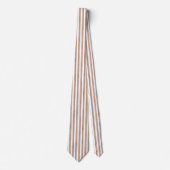 Chic Brown White Stripes ネクタイ (正面)