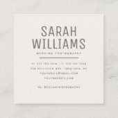 Chic Brush Script Instagramモダンフォトグリッド スクエア名刺 (裏面)