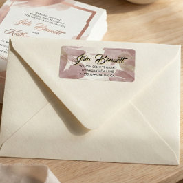 Chic Brush Stroke | Faux Rose Gold on White Label ラベル