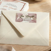 Chic Brush Stroke | Faux Rose Gold on White Label ラベル