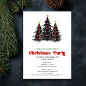 Chic Buffalo Check Festive Party Digital Invite 招待状
