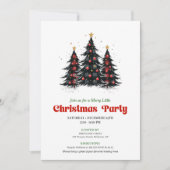 Chic Buffalo Check Festive Party Digital Invite 招待状 (正面)