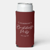 Chic Burgundy Bachelorette Party Personalized スリム缶クーラー (Seltzer正面)