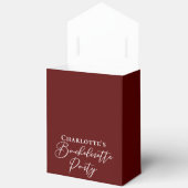 Chic Burgundy Bachelorette Party Personalized フェイバーボックス (見開き)