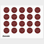 Chic Burgundy Bachelorette Party Personalized ラウンドシール (シート)