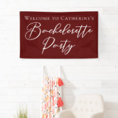 Chic Burgundy Bachelorette Party Personalized 横断幕 (インサイチュ)