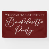 Chic Burgundy Bachelorette Party Personalized 横断幕 (横)