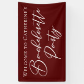 Chic Burgundy Bachelorette Party Personalized 横断幕 (縦)