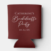 Chic Burgundy Bachelorette Party Personalized 缶クーラー (裏面)