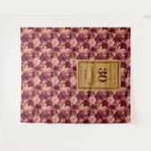 Chic Burgundy Blush Gold 30 Birthday Party Banner タペストリー (正面(横))