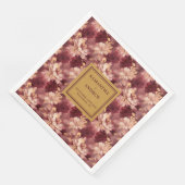 Chic Burgundy Blush Gold Wedding Cloth Napkins (コーナー)