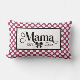 Chic Burgundy Polka Dot Custom Mama ランバークッション