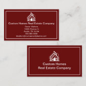 Chic Burgundy Real Estate Company House 名刺 (正面/裏面)