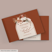 Chic burnt orange pampas boho bridal guest book ゲストブック