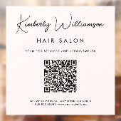 Chic Business Signature Script QR Code Pink ウィンドウサイン (シート2)