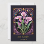 Chic Callas Bouquet Purple Shades Stained Glass 招待状 (正面)