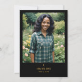 Chic Callas White Bouquet Stained Glass Photo 招待状 (裏面)