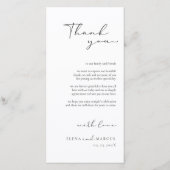 Chic Calligraphy Monogram Wedding Thank You Card  サンキューカード (正面)