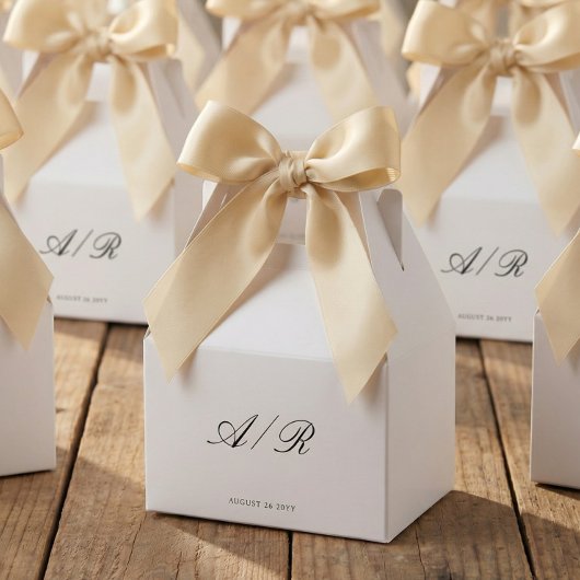 Chic CalligraphyMonogram Wedding Guest Favor Boxes フェイバーボックス