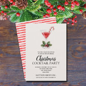 Chic Candy Cane Martini Christmas Cocktail Party 招待状