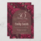 Chic Carnation Themed Girl’S Birthday 招待状 (正面/裏面)