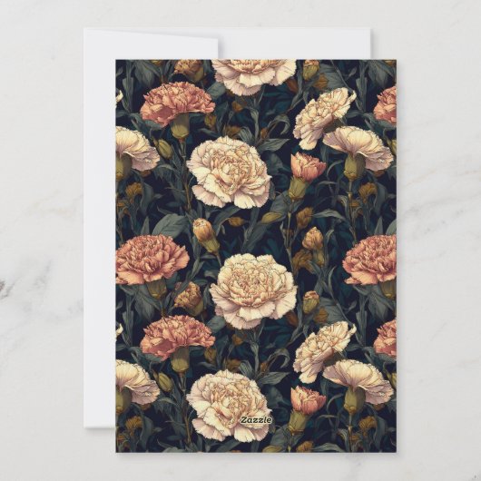 Chic Carnation Themed Party 招待状 (裏面)