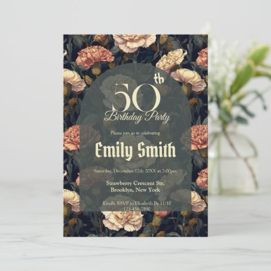 Chic Carnation Themed Party 招待状 (スタンド正面)