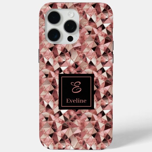 Chic Case-Mate iPhone 15 Case Trendy Rose Gold Case-Mate iPhoneケース (裏面)