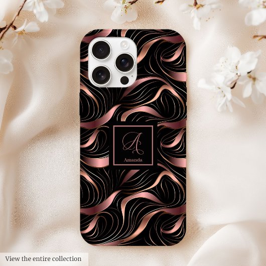 Chic Case-Mate iPhone 15 Case Trendy Rose Gold iPhoneケース